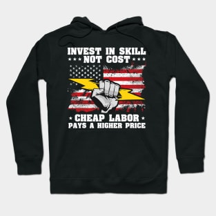 US American Flag Labor Day Patriotic Union Worker Hoodie